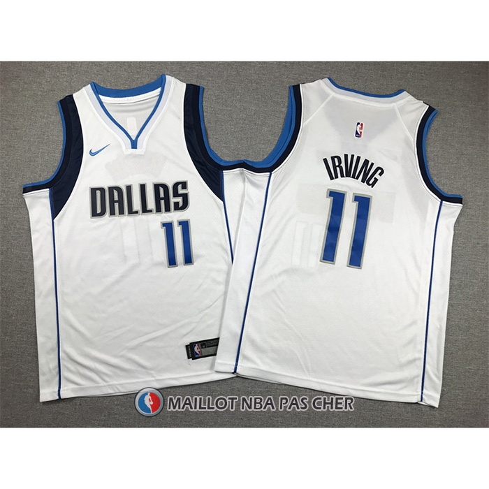 Maillot Enfant Dallas Mavericks Kyrie Irving NO 11 Association 2022-23 Blanc